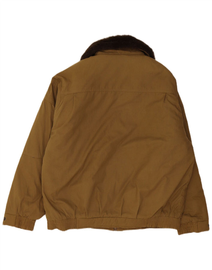 Challenger Mens Padded Jacket UK 42 XL Khaki Colourblock Polyester