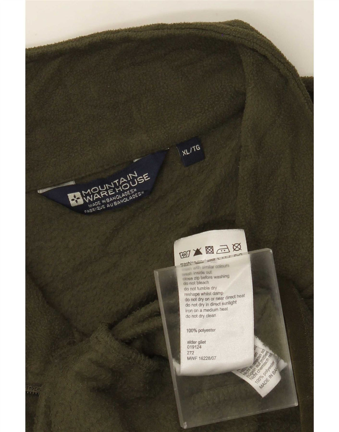 Mountain Warehouse Mens Fleece Gilet UK 42 XL Khaki Polyester