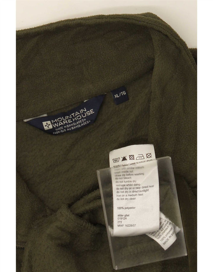 Mountain Warehouse Mens Fleece Gilet UK 42 XL Khaki Polyester