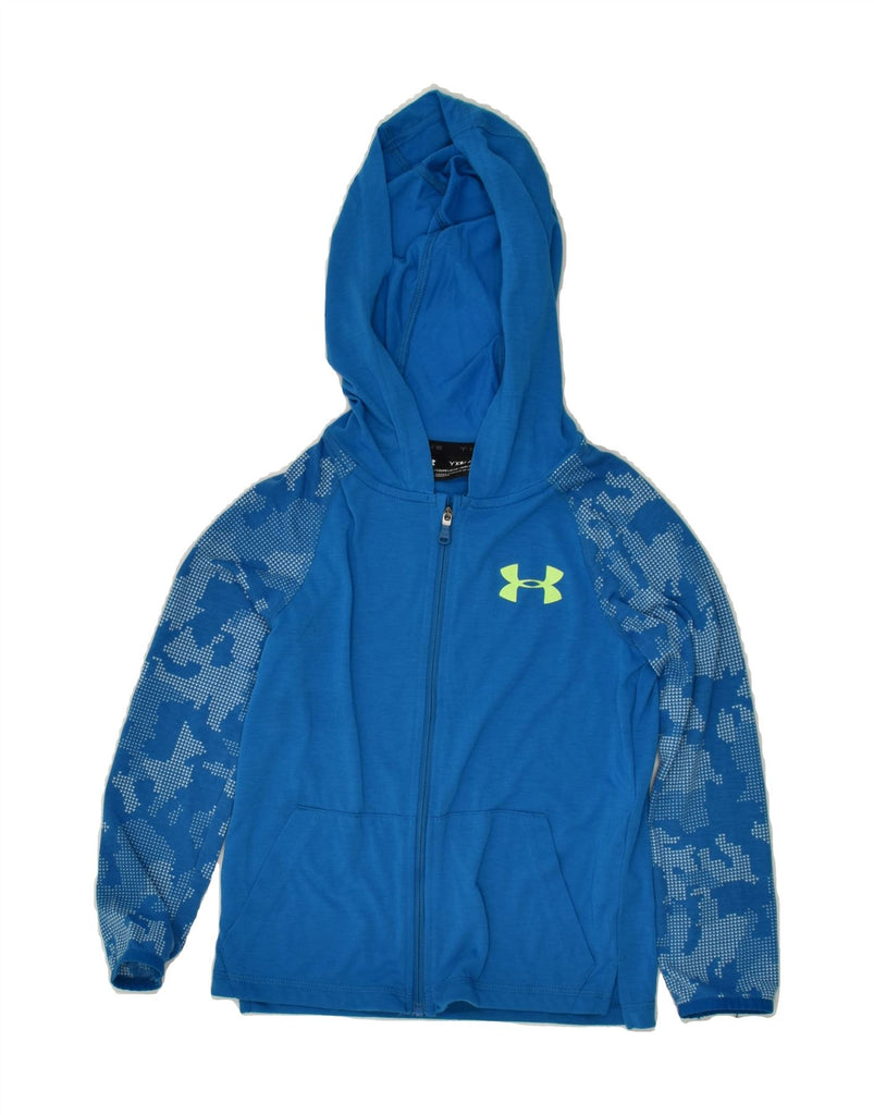 UNDER ARMOUR Boys Zip Hoodie Sweater 6-7 Years XS Blue Polyester | Vintage Under Armour | Thrift | Second-Hand Under Armour | Used Clothing | Messina Hembry 