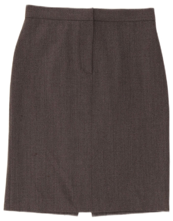Emporio Armani Womens Pencil Skirt IT 42 Medium W28 Grey Polyester