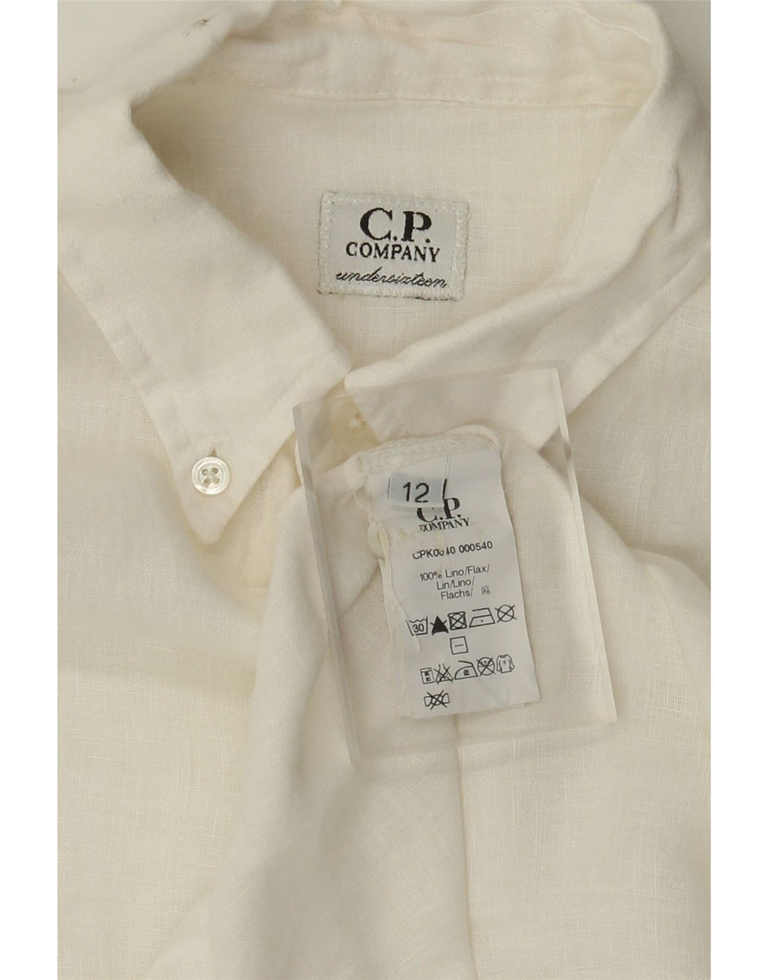 C.P. Company Boys Shirt 11-12 Years Off White Linen