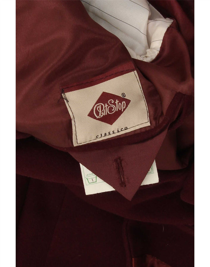 Pit Stop Mens 2 Button Blazer Jacket IT 54 2XL Burgundy Wool