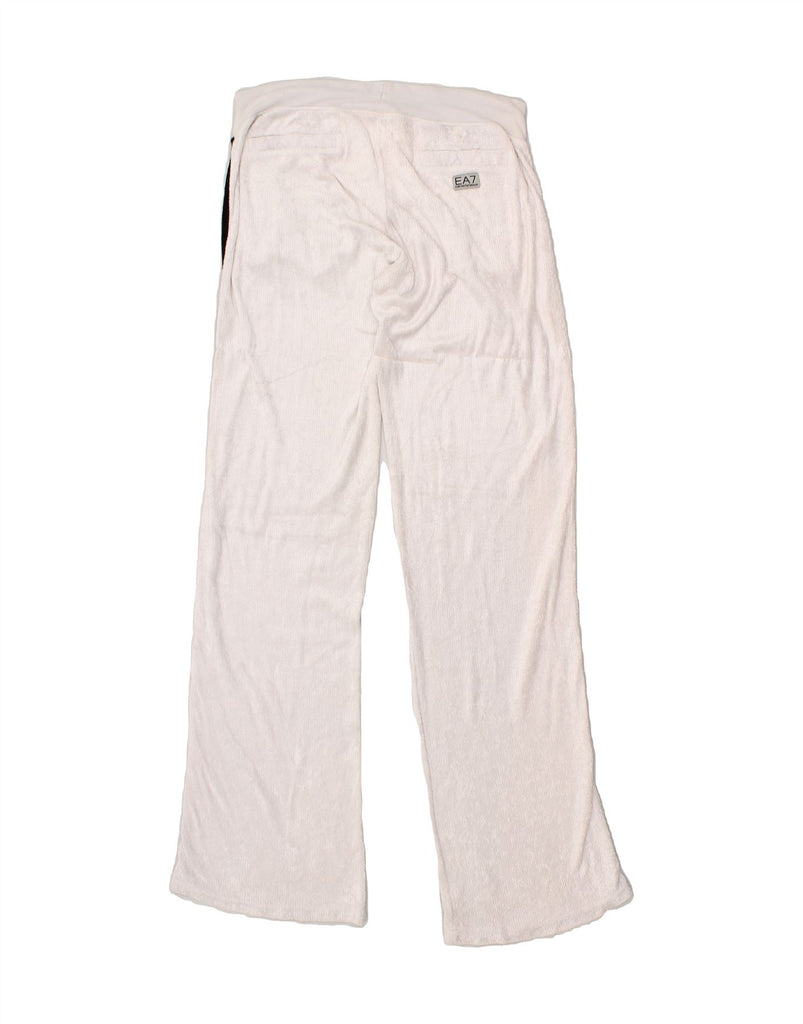 EMPORIO ARMANI Womens Tracksuit Trousers UK 12 Medium Off White Viscose | Vintage Emporio Armani | Thrift | Second-Hand Emporio Armani | Used Clothing | Messina Hembry 