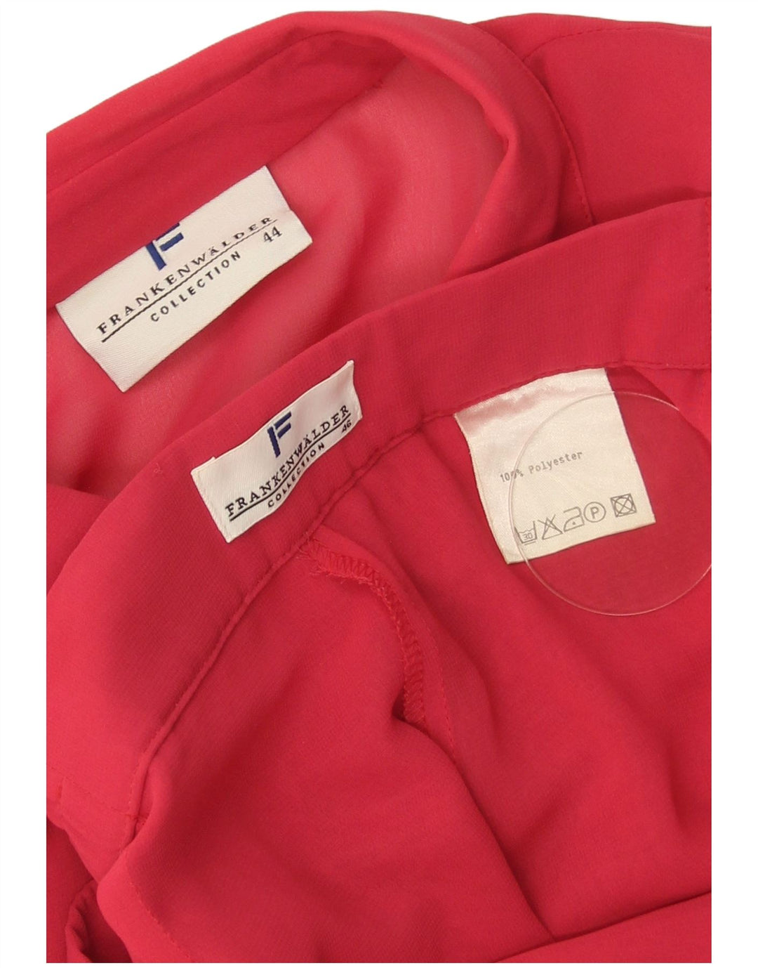 Frankenwalder Womens 3/4 Sleeve 2 Piece Set EU 44 XL W34 L27 Red Polyester