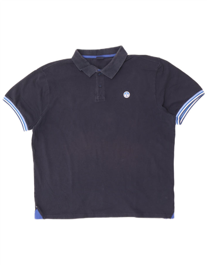 North Sails Mens Polo Shirt 2XL Navy Blue Cotton