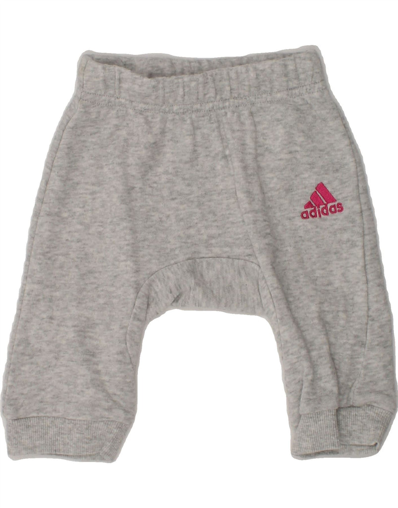 ADIDAS Baby Boys Tracksuit Trousers 0-3 Months Grey Cotton | Vintage Adidas | Thrift | Second-Hand Adidas | Used Clothing | Messina Hembry 
