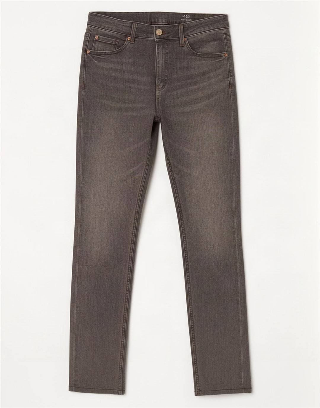 Marks & Spencer Womens Lily Slim Jeans UK 12 Medium W30 L29 Grey Cotton