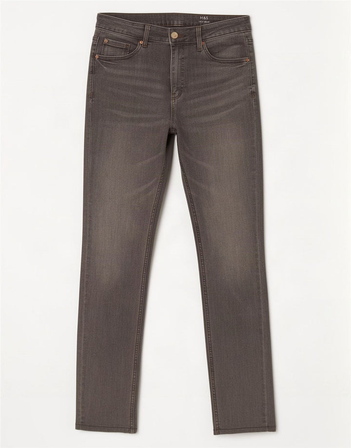 Marks & Spencer Womens Lily Slim Jeans UK 12 Medium W30 L29 Grey Cotton