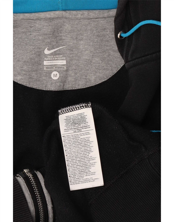 Nike Mens Zip Hoodie Sweater Medium Black Cotton