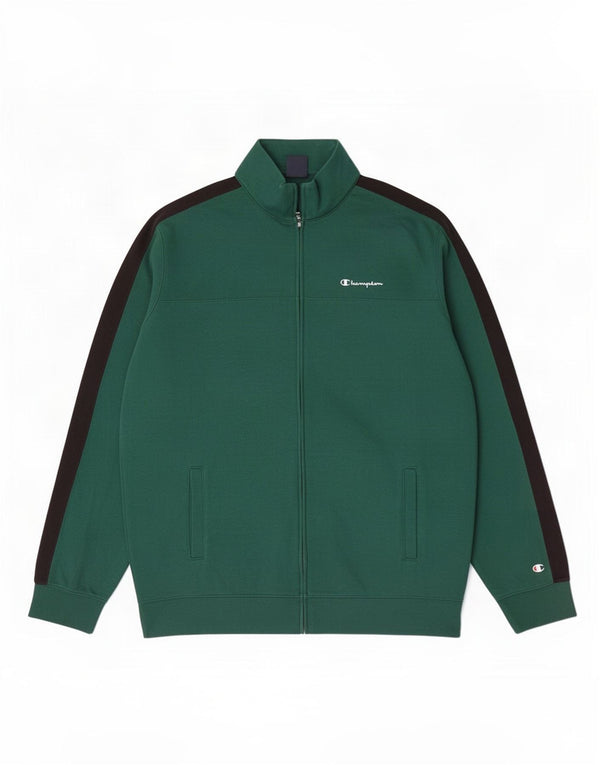 Champion Mens Tracksuit Top Jacket 3XL Green Colourblock Cotton