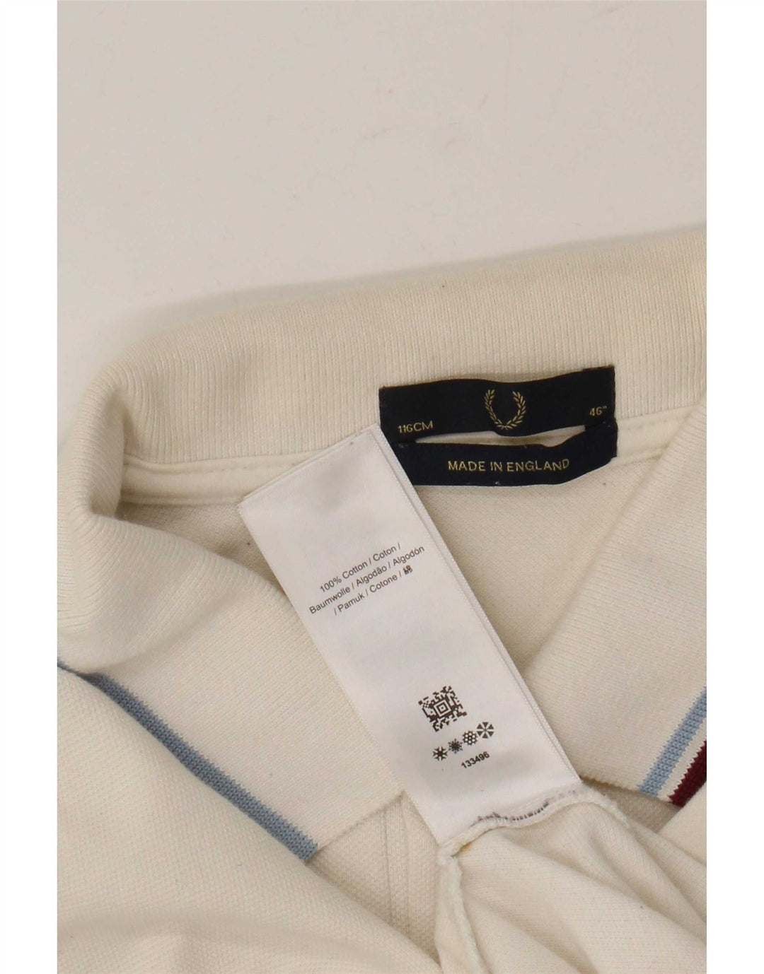 Fred Perry Mens Polo Shirt Large White Cotton