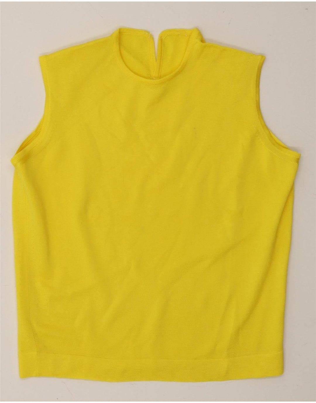 VINTAGE Womens Vest Tank Top UK 10 Small Yellow Vintage Vintage and Second-Hand Vintage from Messina Hembry 