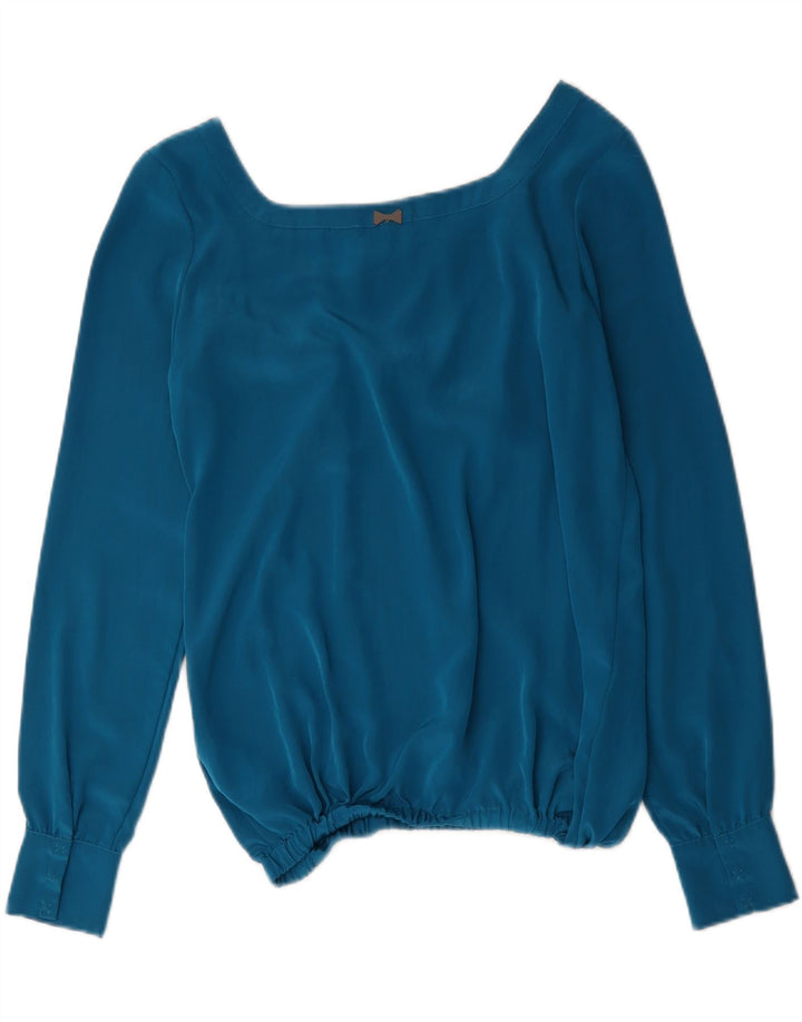 Liu Jo Womens Long Sleeve Blouse Top IT 42 Medium Blue Polyester