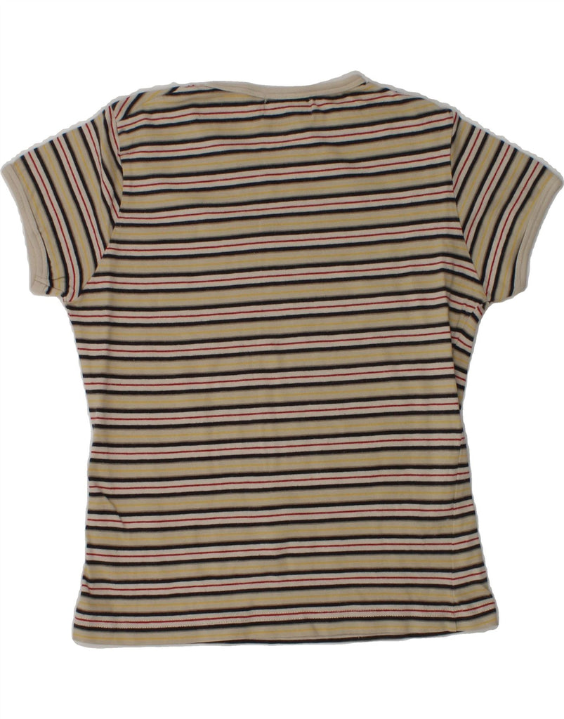 TIMBERLAND Girls Graphic T-Shirt Top 11-12 Years Beige Striped Cotton | Vintage Timberland | Thrift | Second-Hand Timberland | Used Clothing | Messina Hembry 