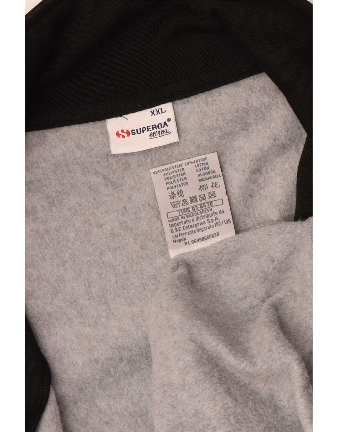Superga Mens Graphic Tracksuit Top Jacket 2XL Grey Colourblock Polyester