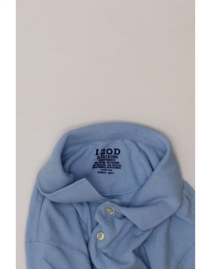 IZOD Boys Long Sleeve Polo Shirt 15-16 Years XL  Blue Cotton Vintage Izod and Second-Hand Izod from Messina Hembry 