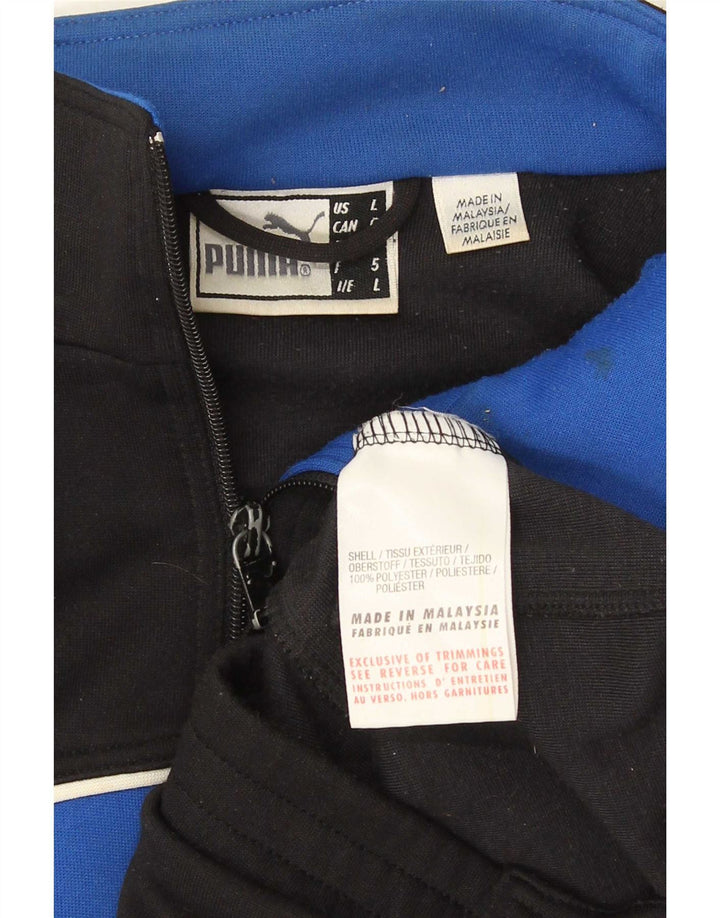 Puma Mens Tracksuit Top Jacket Large Black Colourblock Polyester Sports