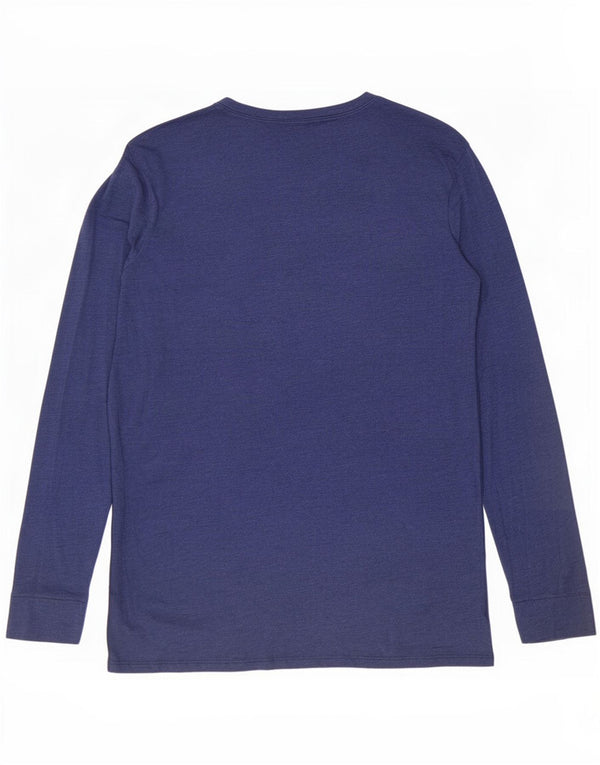 Marks & Spencer Mens Top Long Sleeve Large Navy Blue Acrylic