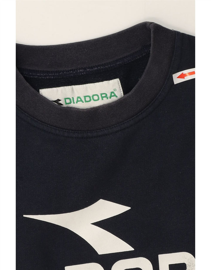 Diadora Mens Graphic Loose Fit Sweatshirt Jumper Medium Navy Blue