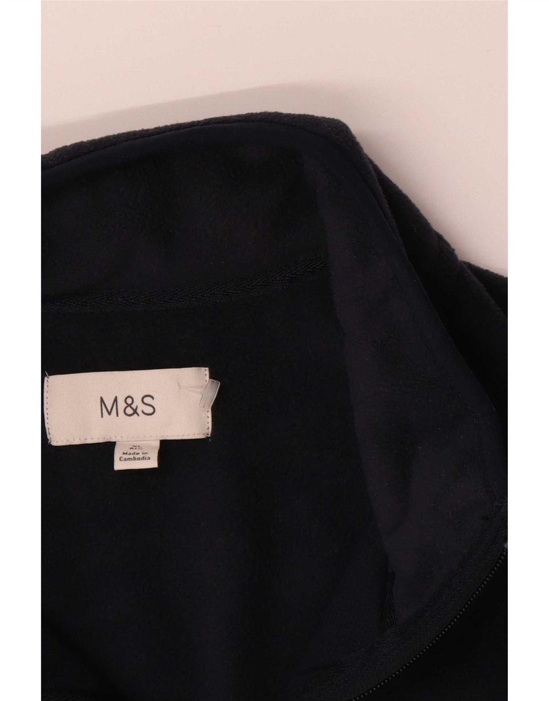 Marks & Spencer Mens Fleece Jacket UK 42 XL Navy Blue Polyester