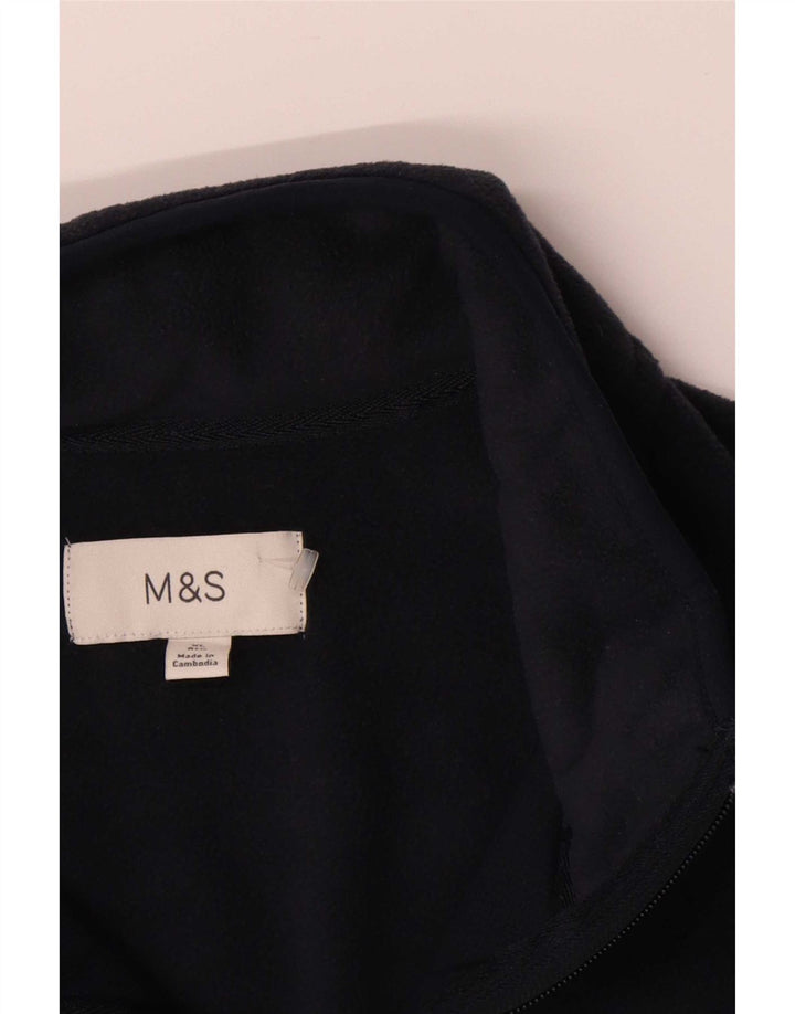 Marks & Spencer Mens Fleece Jacket UK 42 XL Navy Blue Polyester