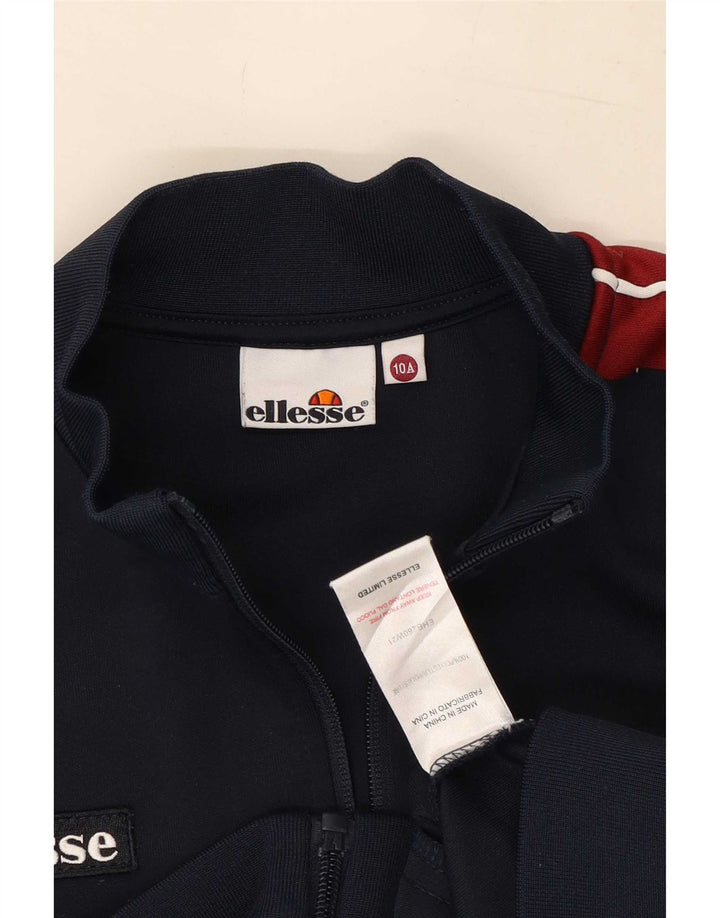 Ellesse Boys Tracksuit Top Jacket 9-10 Years Navy Blue Colourblock