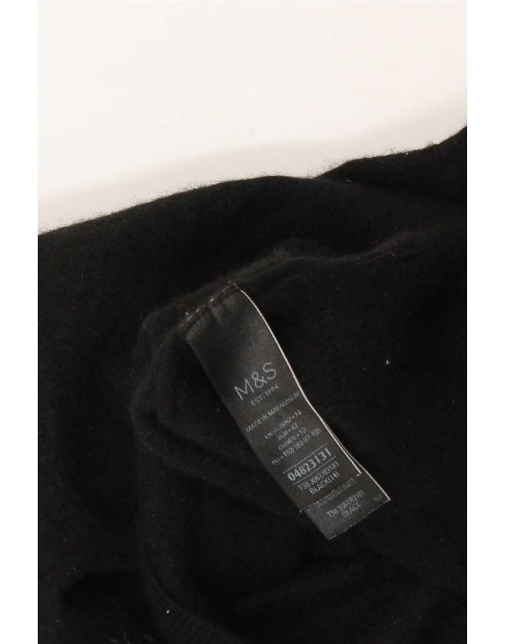 Marks & Spencer Womens Roll Neck Jumper Sweater UK 14 Large Black Cashmere