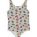 TEZENIS Womens Abstract Pattern Sleeveless Bodysuit UK 10 Small Grey Vintage Tezenis and Second-Hand Tezenis from Messina Hembry 