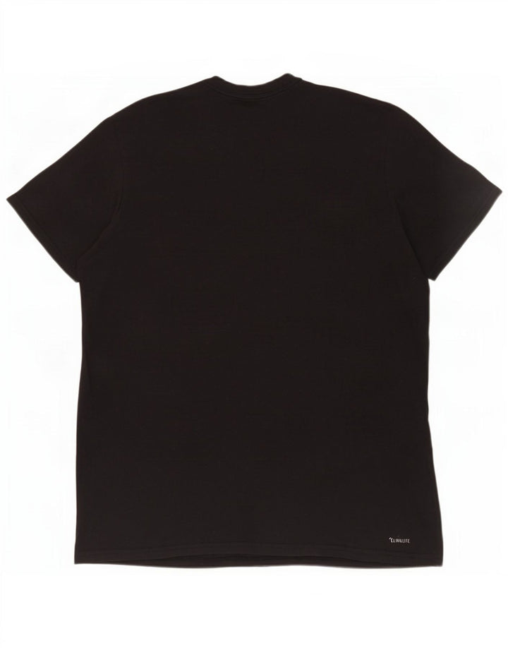 Adidas Mens Climalite Graphic T-Shirt Top XL Black Polyester