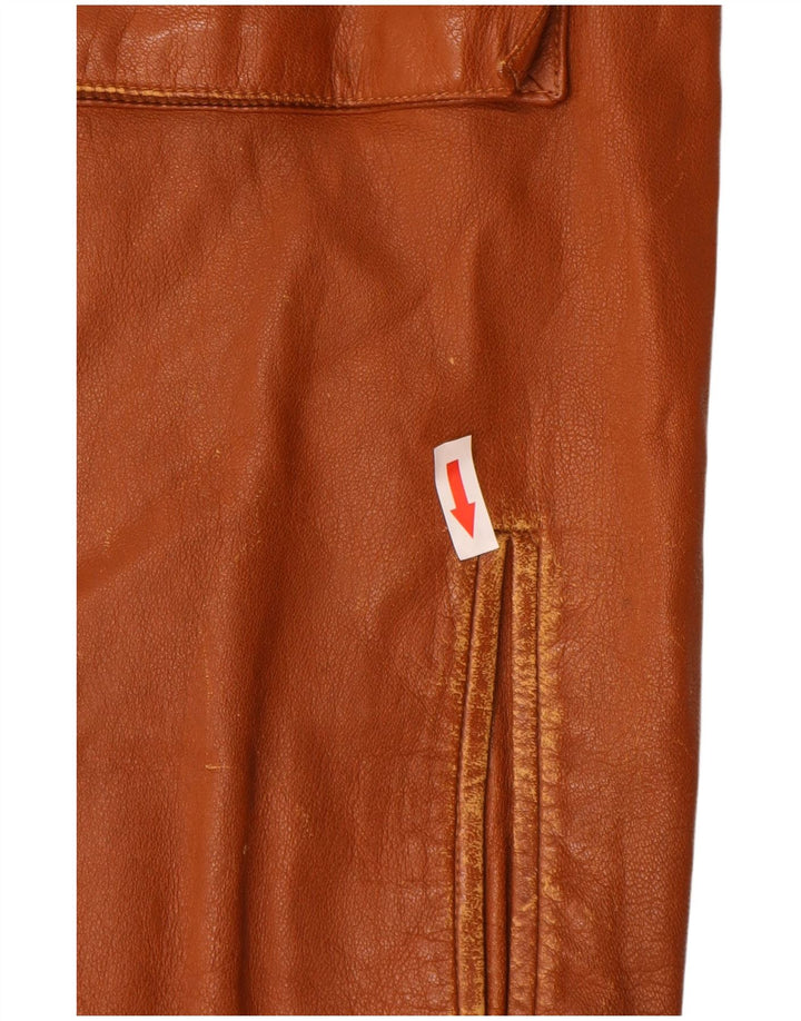 Vintage Mens Leather Jacket UK 36 Small Brown Leather