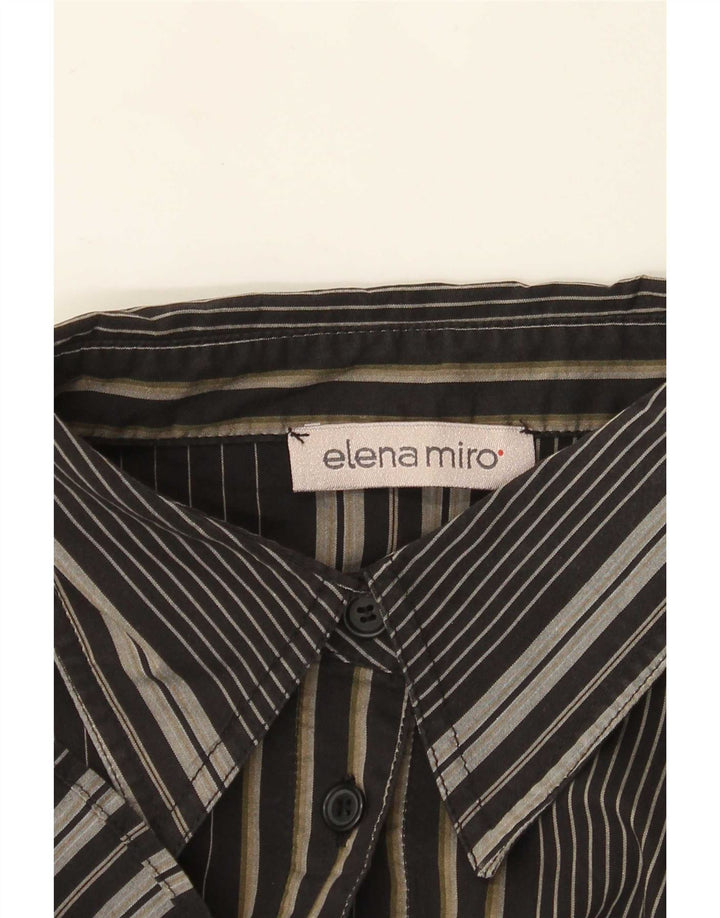 ELENA MIRO Womens Oversized Shirt UK 18 XL Black Striped