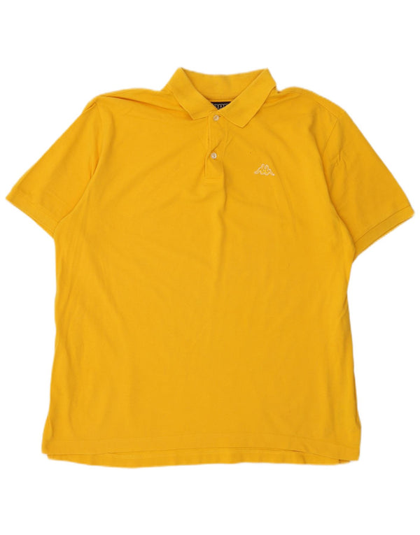 Kappa Mens Polo Shirt XL Yellow Cotton