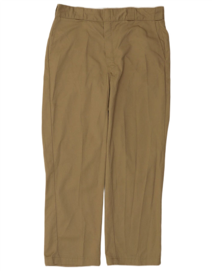 Dickies Mens Straight Chino Trousers W36 L30 Beige Polyester