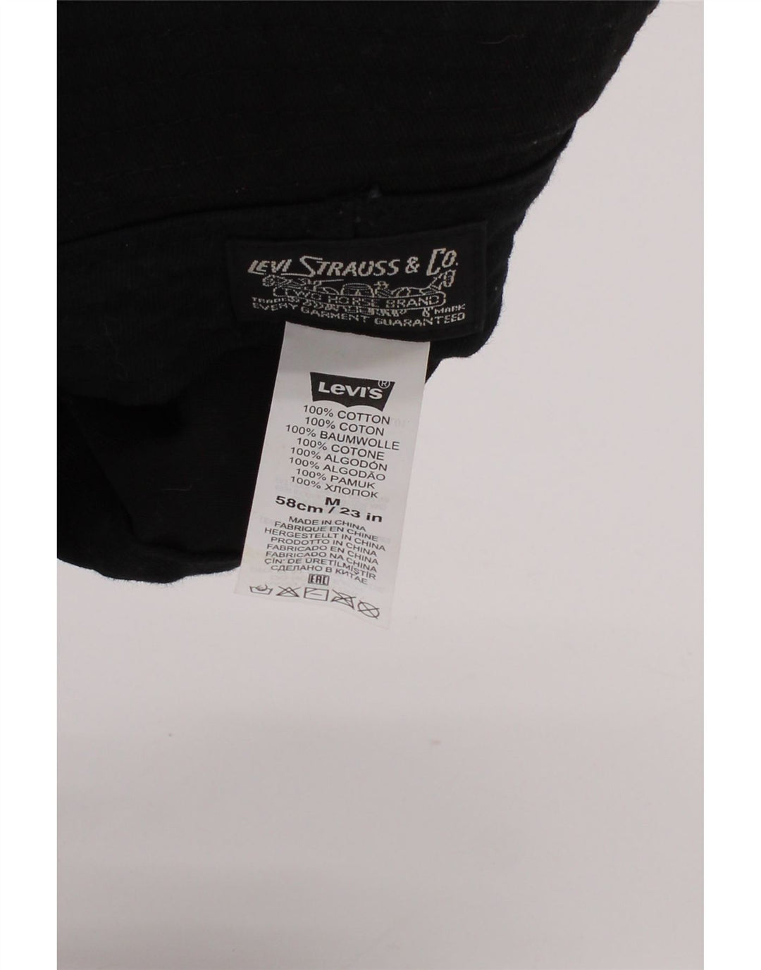 Levi Strauss & Co Mens Graphic Bucket Hat Medium Black Striped Cotton