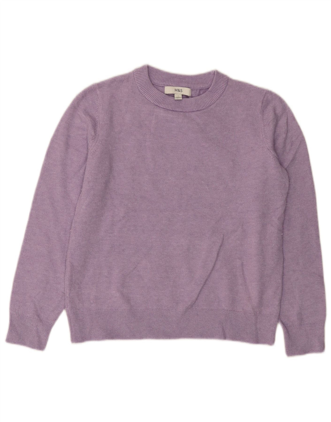 Marks & Spencer Womens Crew Neck Jumper Sweater UK 10 Small Purple