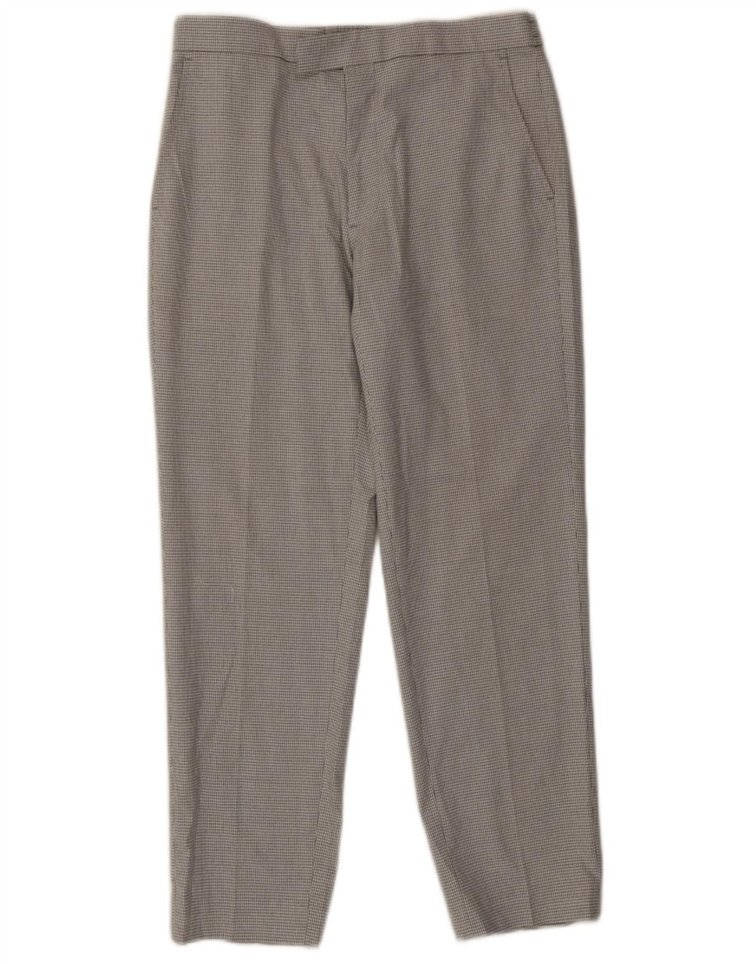 Marks & Spencer Mens Straight Suit Trousers W32 L27 Grey Houndstooth