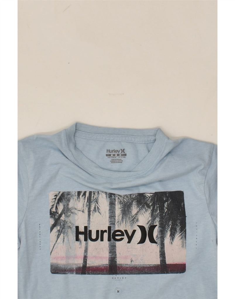 HURLEY Boys Graphic T-Shirt Top 10-11 Years Medium Blue Cotton | Vintage Hurley | Thrift | Second-Hand Hurley | Used Clothing | Messina Hembry 