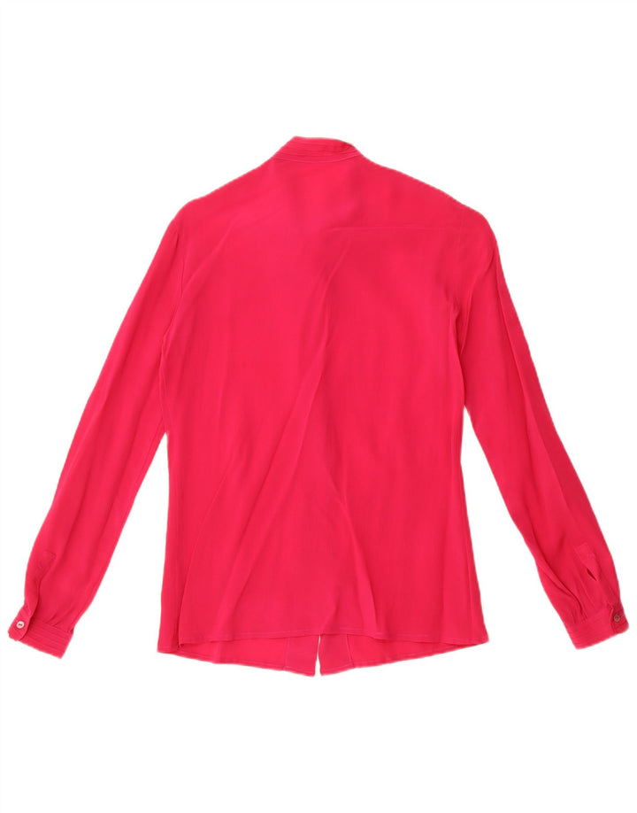Vintage Womens Front Tie Shirt Blouse IT 42 Medium Pink Acetate
