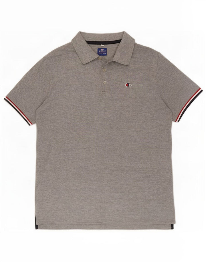 Champion Mens Polo Shirt Medium Grey Cotton