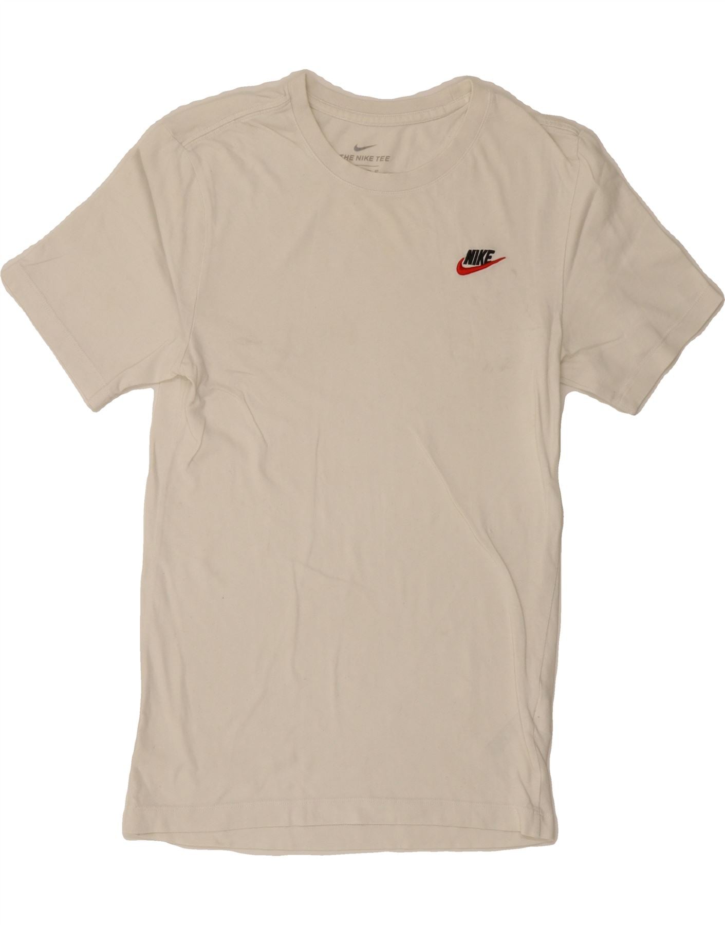 NIKE Mens The Nike Tee T-Shirt Top XS Off White Cotton Vintage