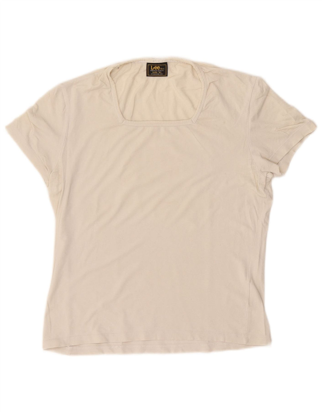 LEE Womens T-Shirt Top UK 18 XL Off White