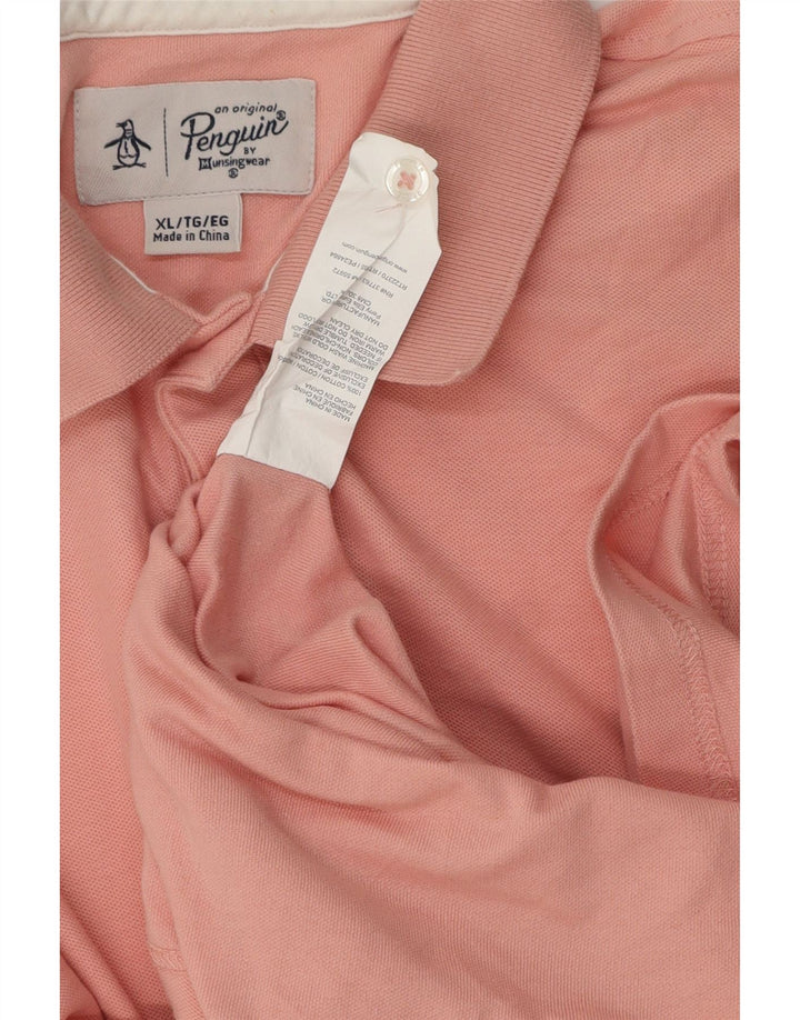 Penguin Mens Polo Shirt XL Pink Cotton