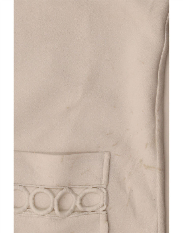 Zara Womens Geometrical T-Shirt Dress UK 12 Medium White Polyester