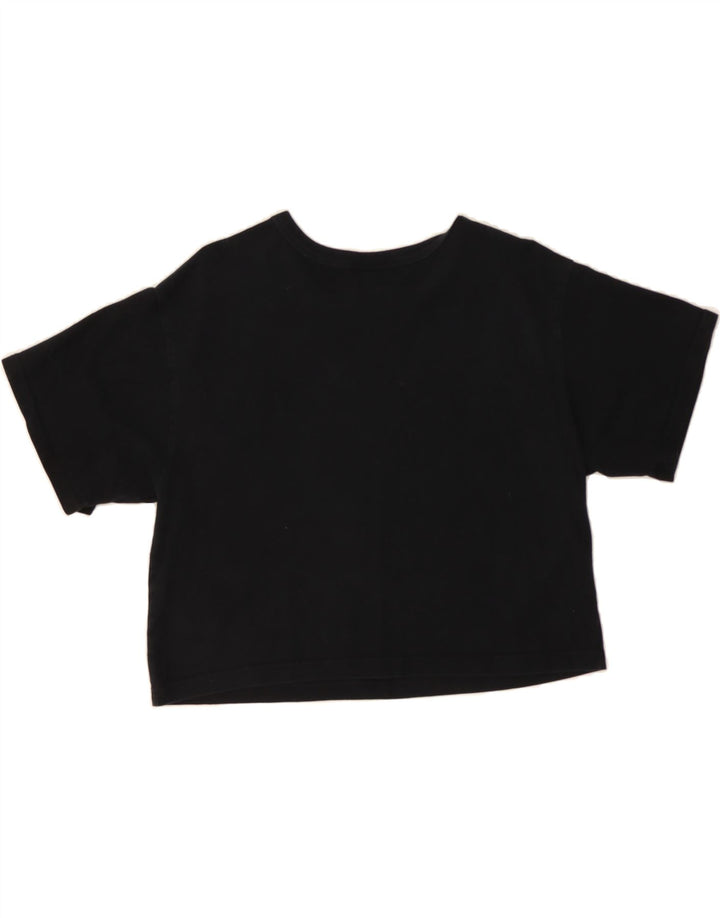 CHAMPION Womens Crop T-Shirt Top UK 16 Large Black Vintage Champion and Second-Hand Champion from Messina Hembry 