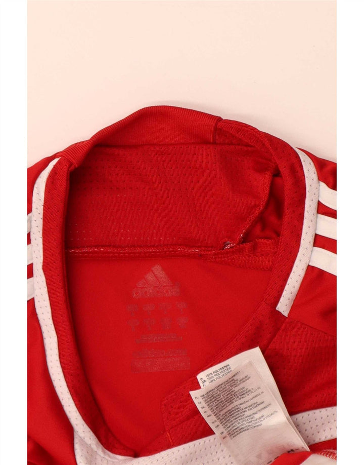 Adidas Mens T-Shirt Top Large Red Colourblock Polyester