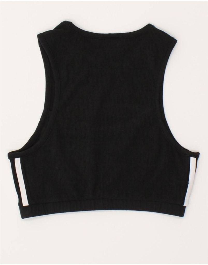 ADIDAS Womens Crop Vest Top UK 8 Small Black Cotton | Vintage Adidas | Thrift | Second-Hand Adidas | Used Clothing | Messina Hembry 