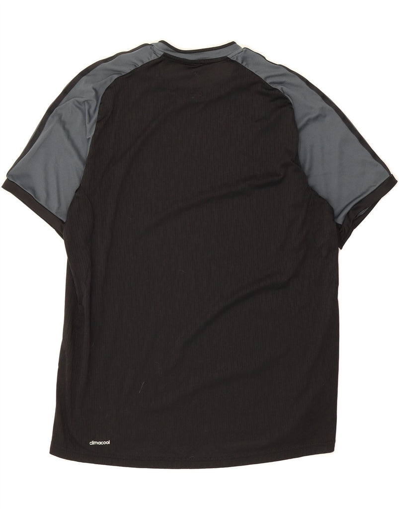 ADIDAS Mens Climacool T-Shirt Top XL Black Colourblock Vintage Adidas and Second-Hand Adidas from Messina Hembry 