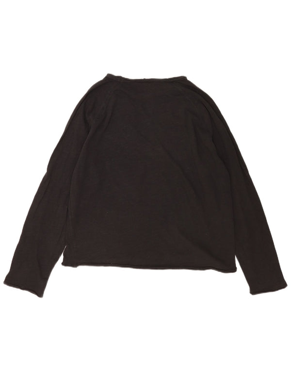 Zara Womens Oversized Top Long Sleeve UK 14 Medium Black Cotton