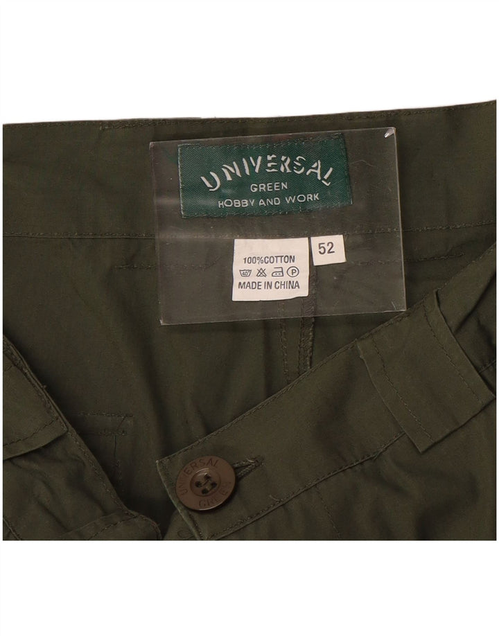 VINTAGE Womens Cargo Shorts IT 52 XL W36 Khaki Cotton